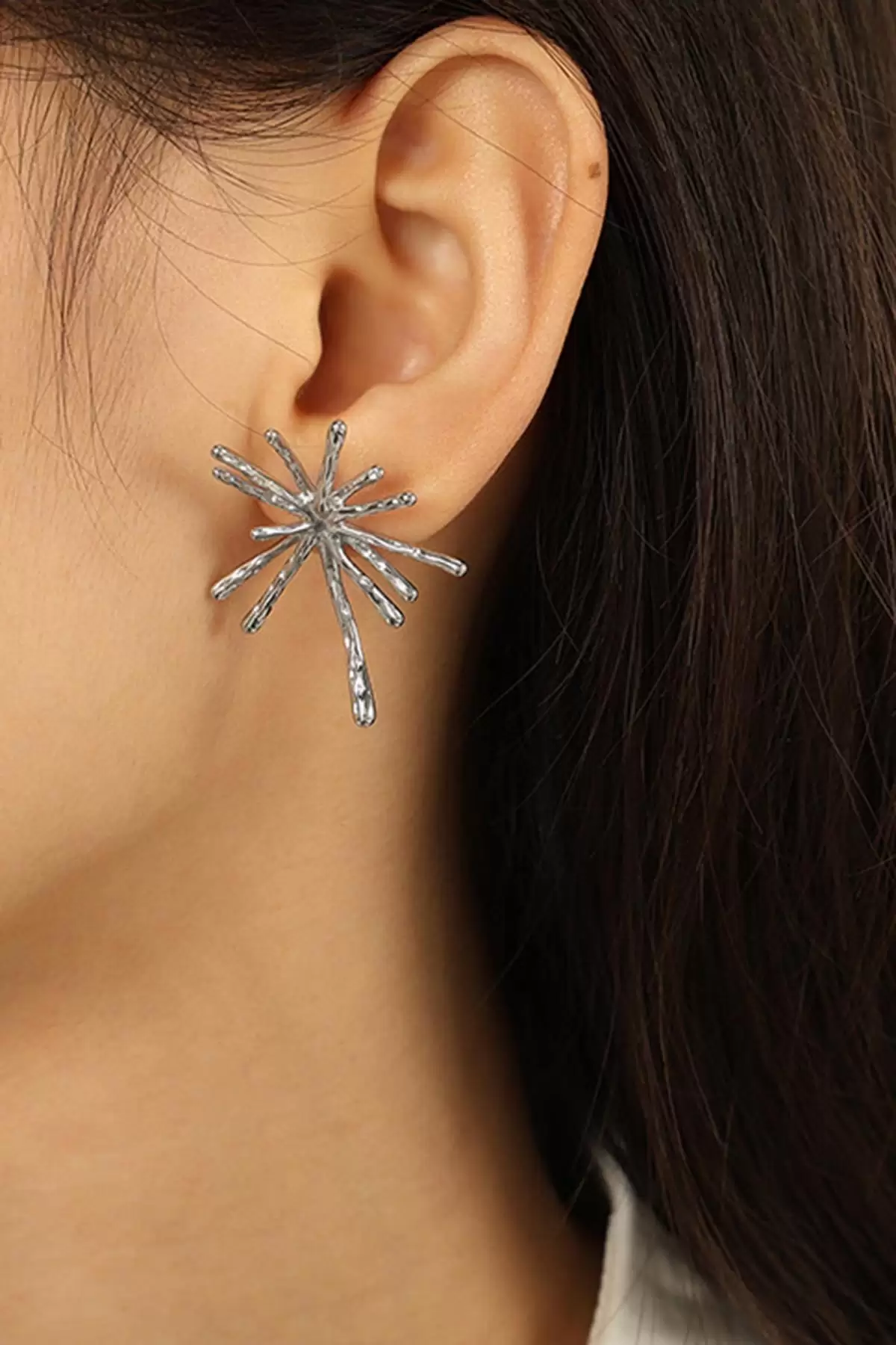 Gümüş Renk Metal Küpe (Çift)
