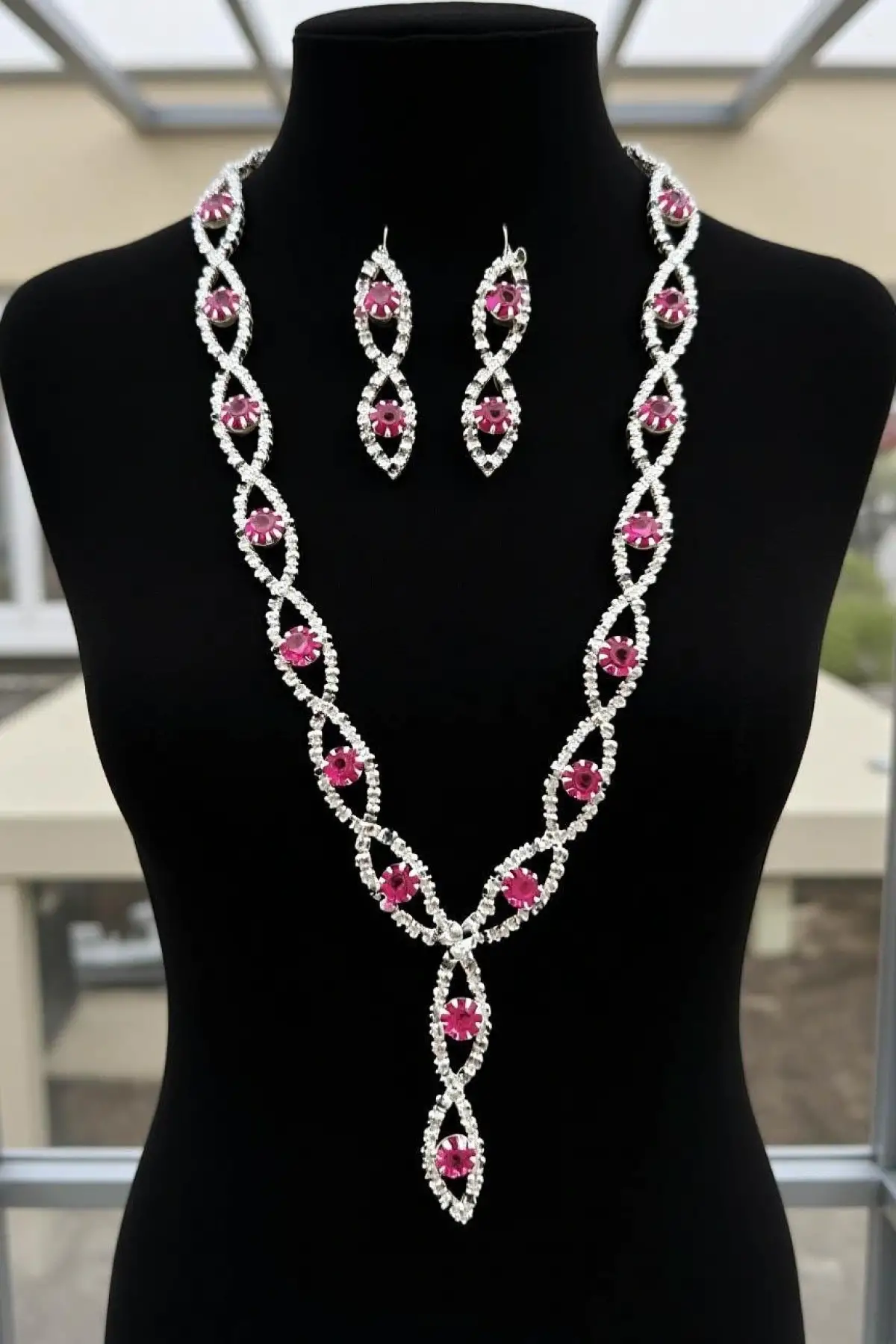 Gümüş Renk Taş Detaylı Abiye Set