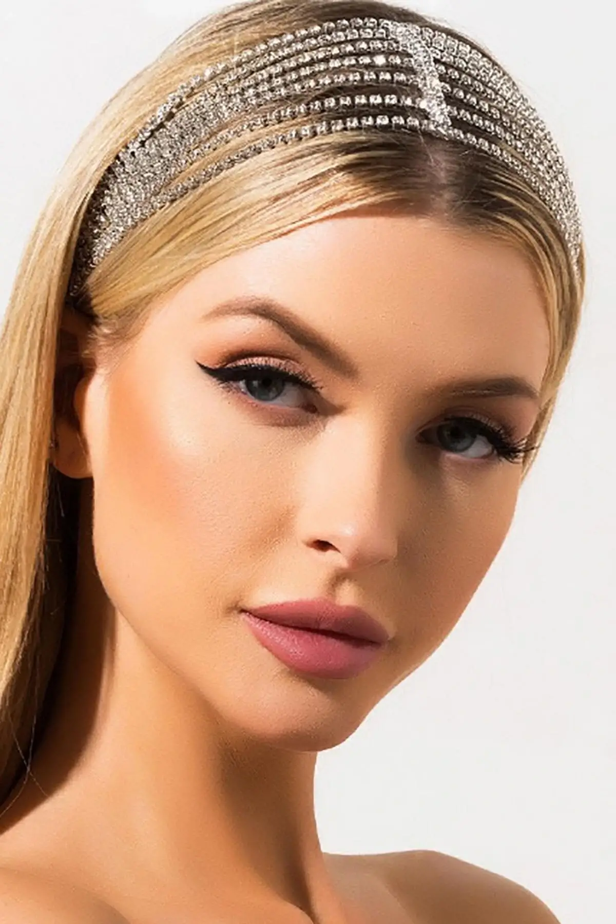 Gümüş Renk Taş Detaylı Saç Aksesuarı/ Kına Aksesuarı