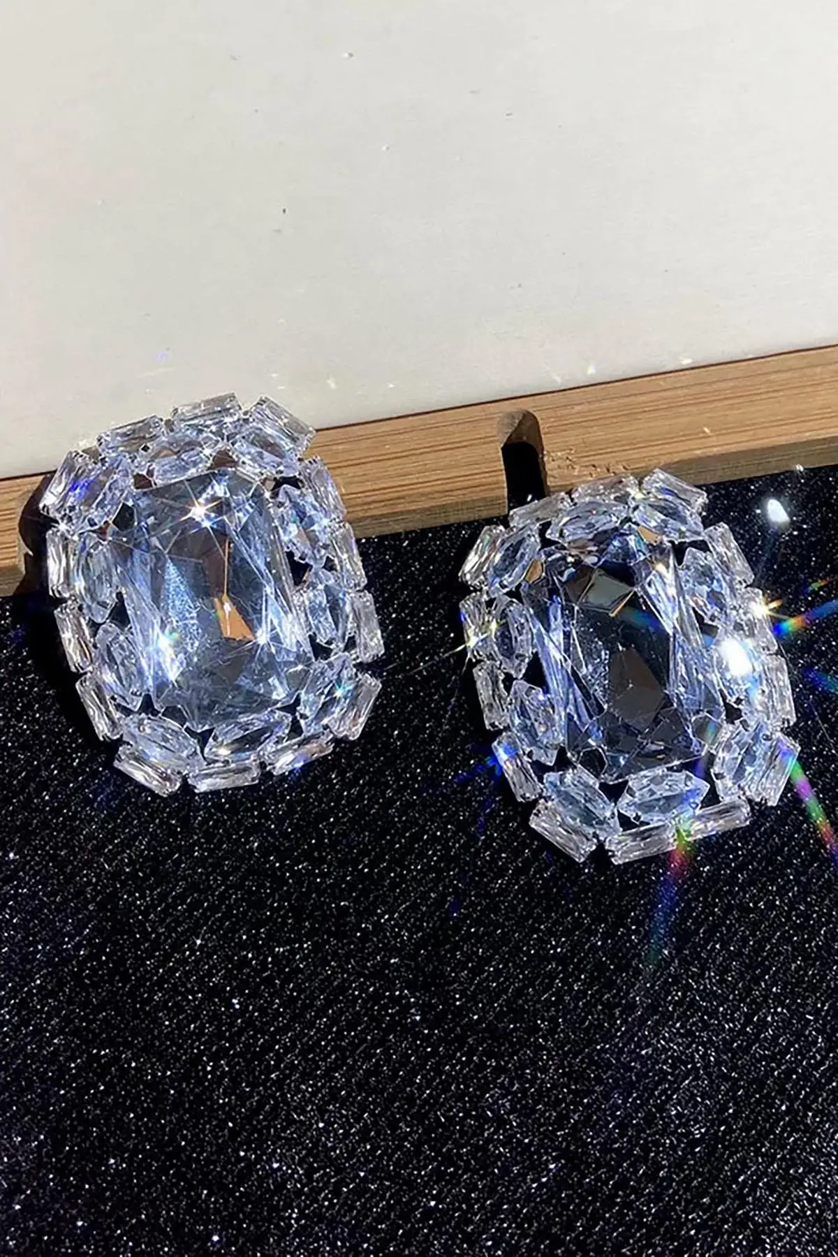 Gümüş Renk Taşlı Abiye Küpe Kına/Gelin Küpe (Çift)