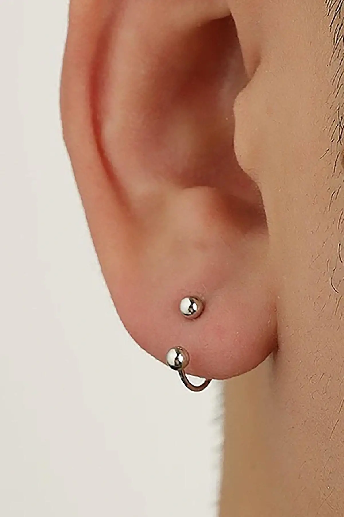 Gümüş Renk Unisex Halka Küpe (Çift)