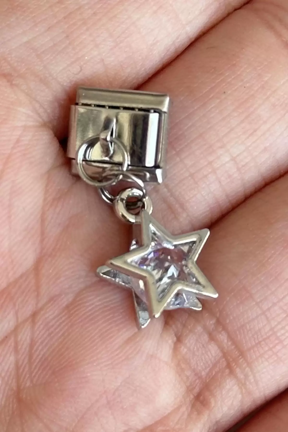 Gümüş Renk Yıldız Figürlü Çelik Nomination Charm (Tek)