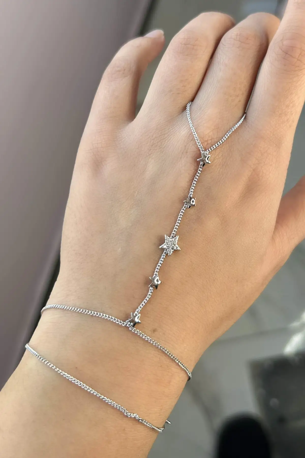 Gümüş Renk Yıldız Figürlü Şahmeran