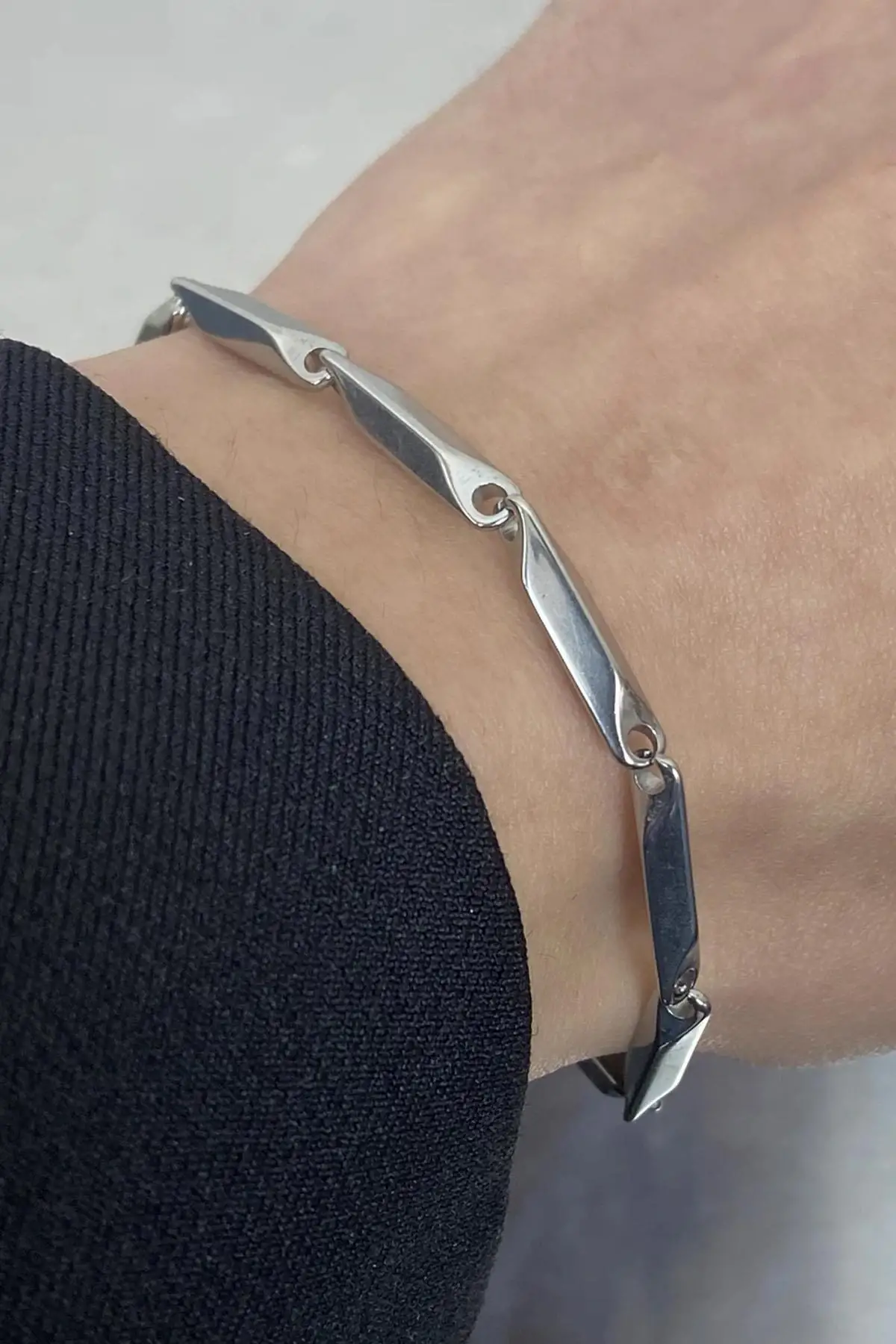 Gümüş Renk Zincir Çelik Bileklik (Unisex)