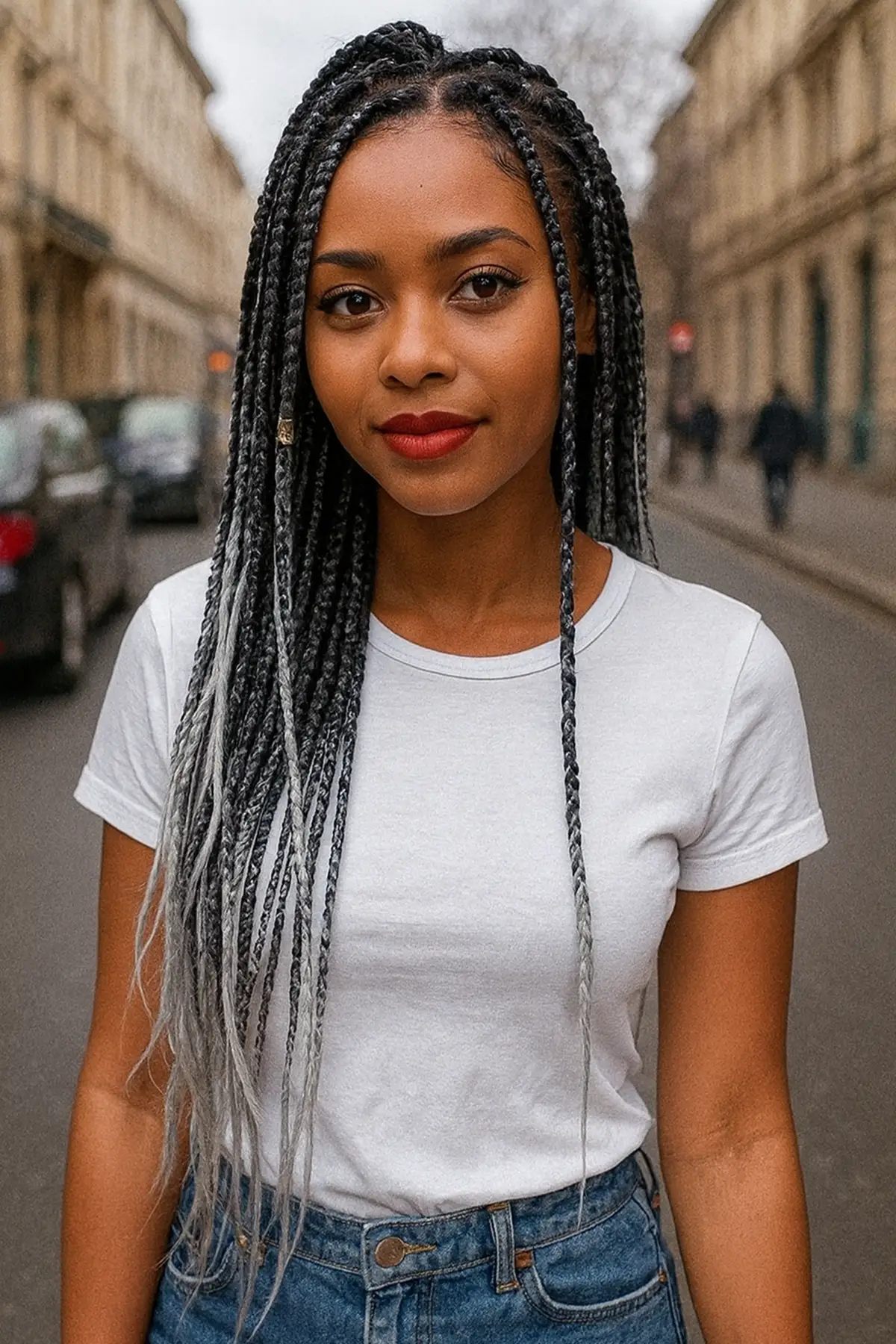 Iki Renk Ombreli Afrika Zenci Örgüsü Box Braid Sentetik Saç 60 cm 100 gr