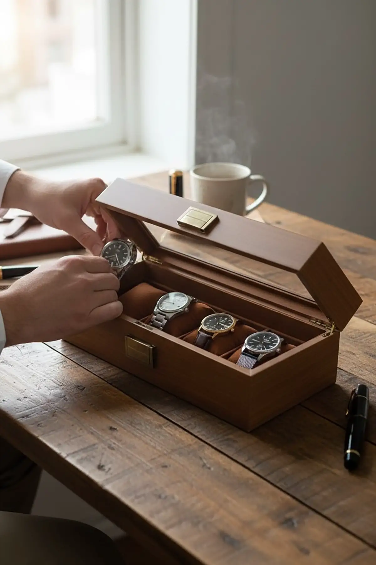 Kahve Renk Takı/Saat Organizeri