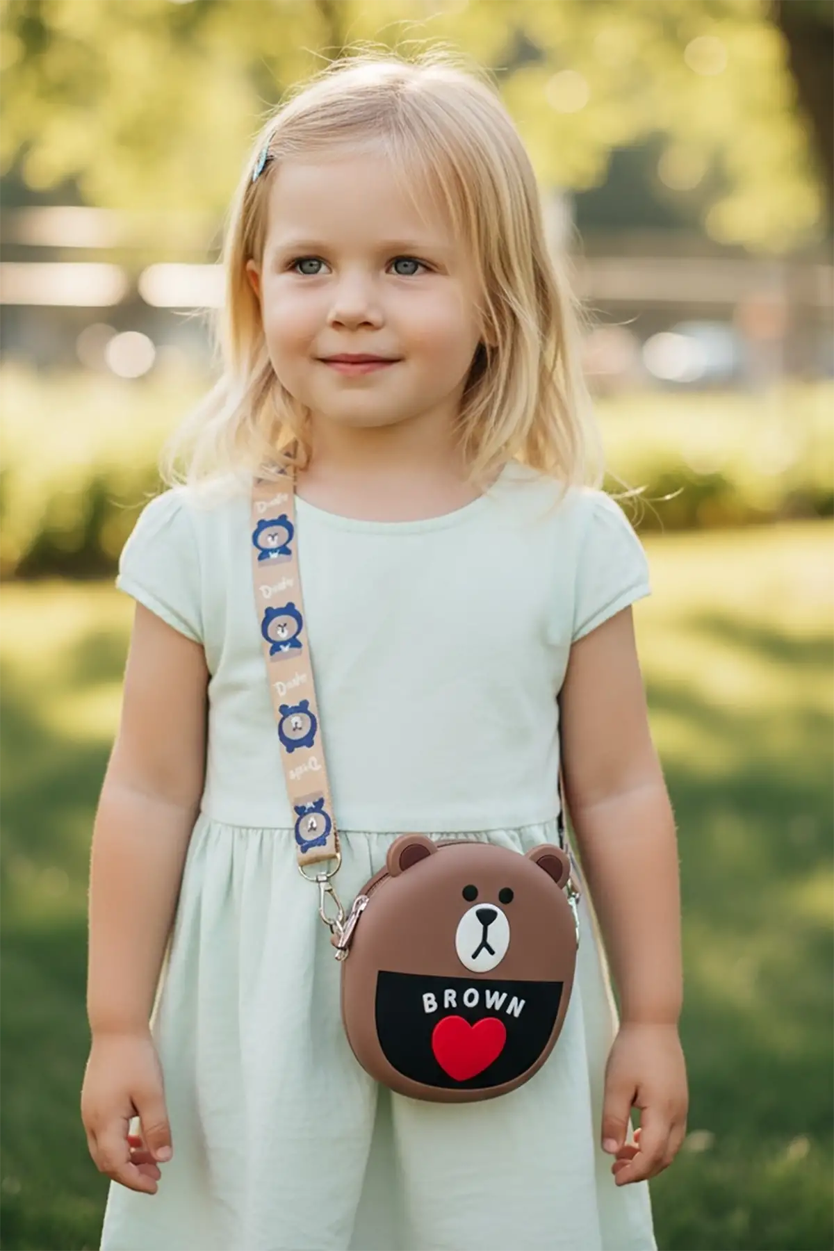 Kahverengi Ayı Figürlü Çocuk Pop-İt Çanta