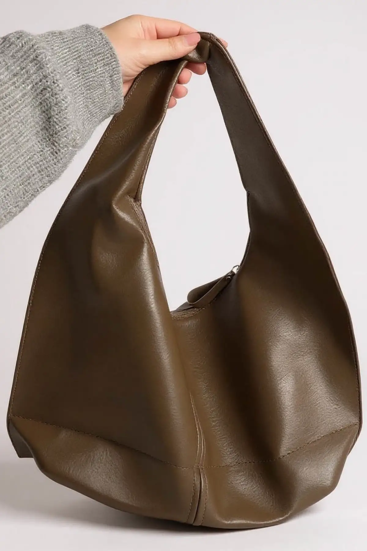 Kahverengi Büyük Boy Deri Kadın Çanta