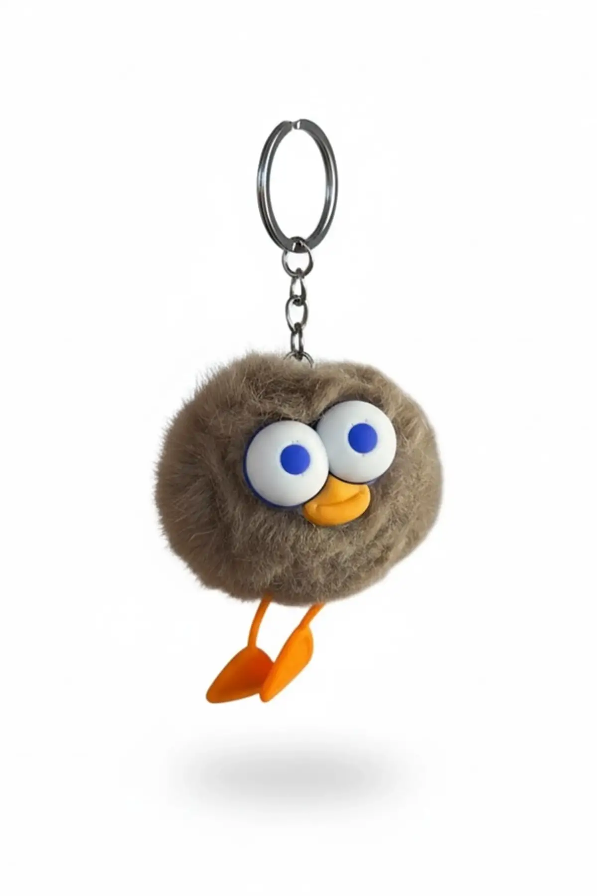 Kahverengi Peluş Canavar Figürlü Anahtarlık