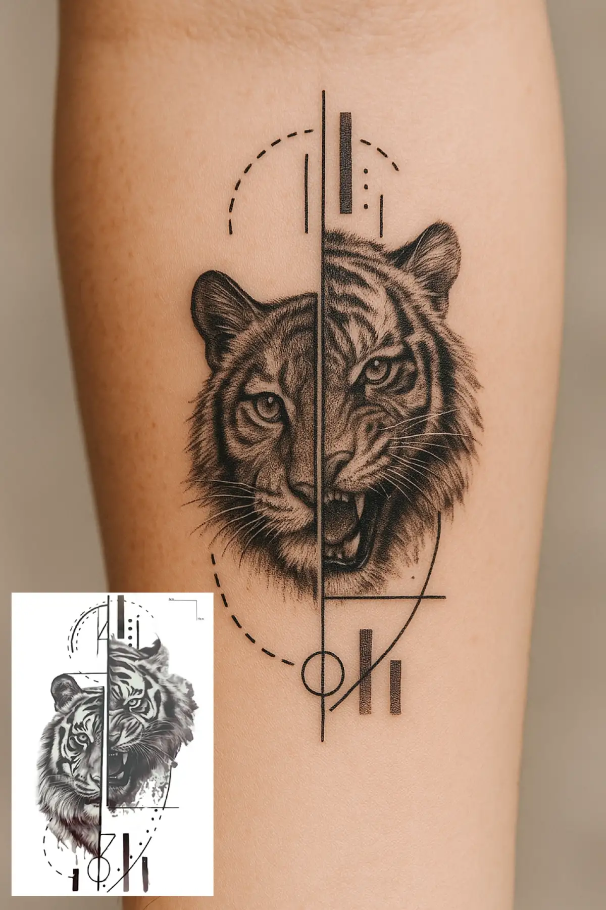 Kaplan Figürlü Mini Dövme Tattoo