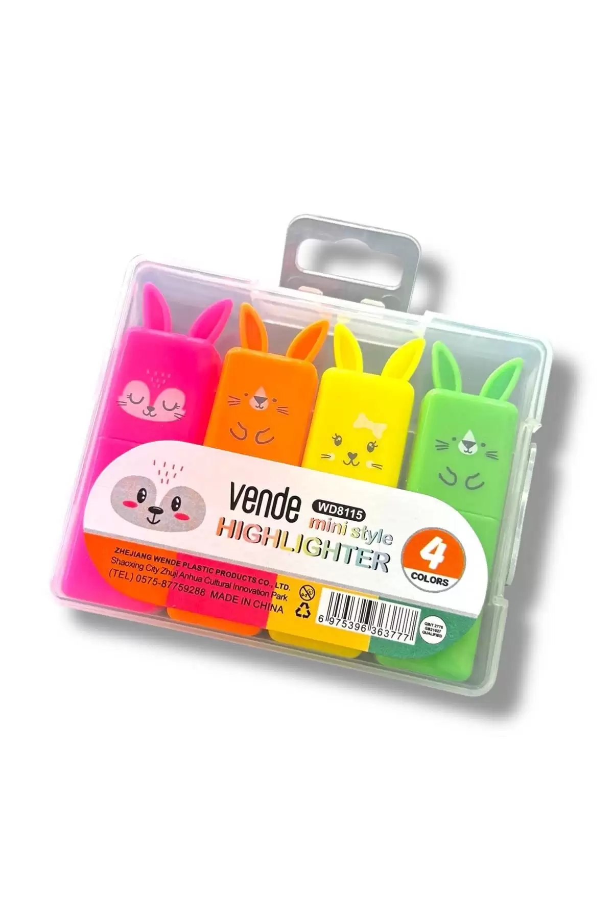 Karışık Figürlü 4lü Fosforlu Kalem Set