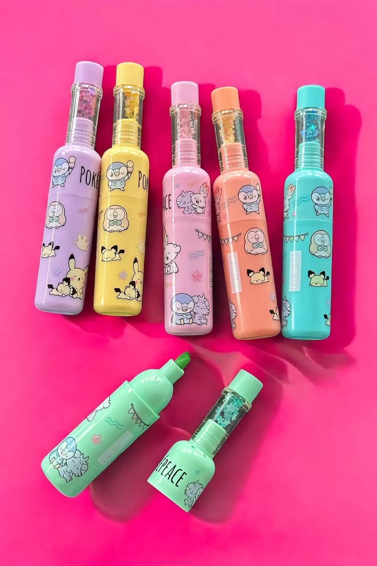 Karışık Figürlü 6lı Fosforlu Kalem Set