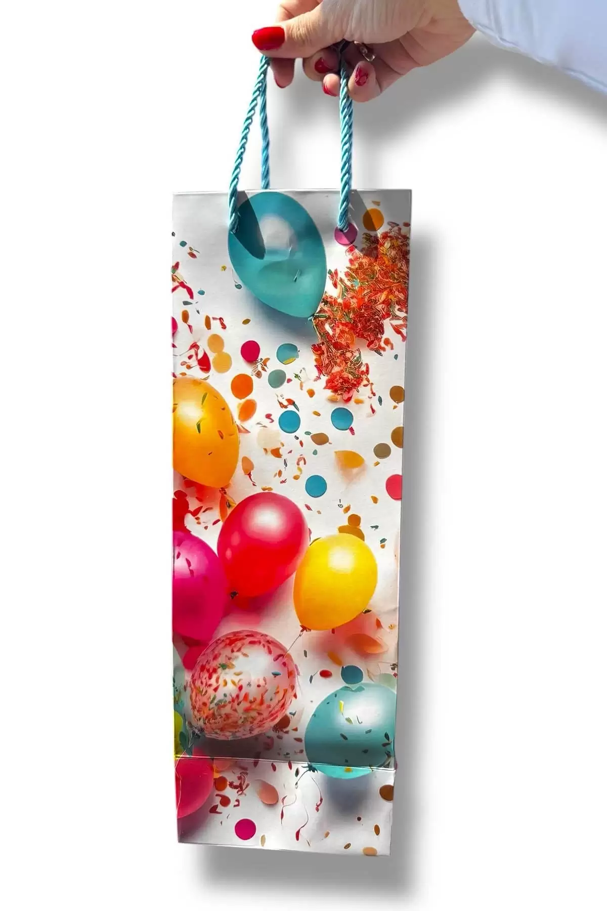 Karışık Renk Balon Figürlü Karton Çanta