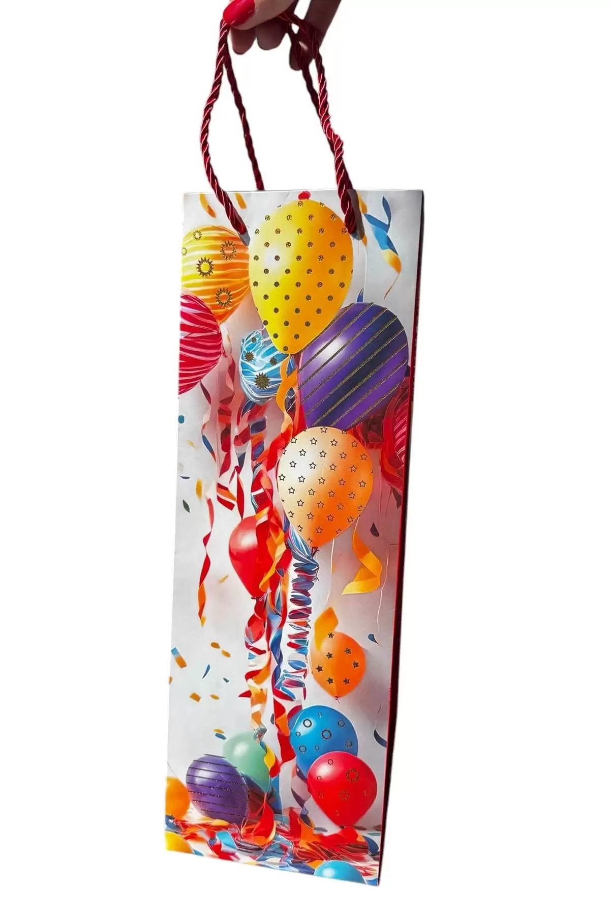 Karışık Renk Balon Figürlü Karton Çanta