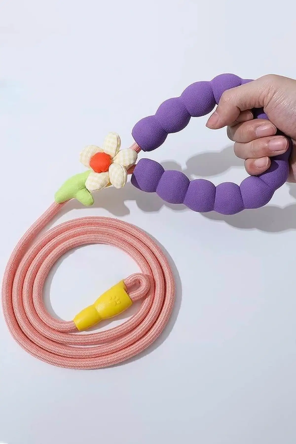 Karışık Renk Çiçek Figürlü İpli Kedi Köpek Tasması