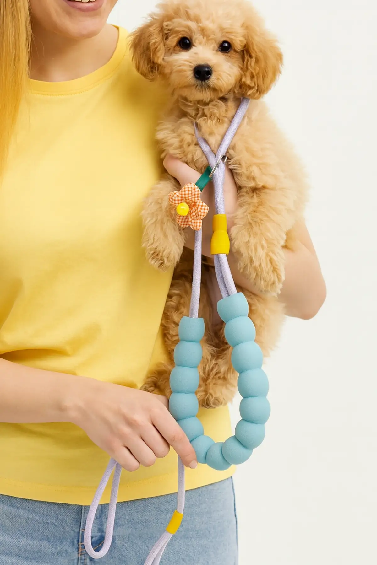 Karışık Renk Çiçek Figürlü İpli Kedi Köpek Tasması