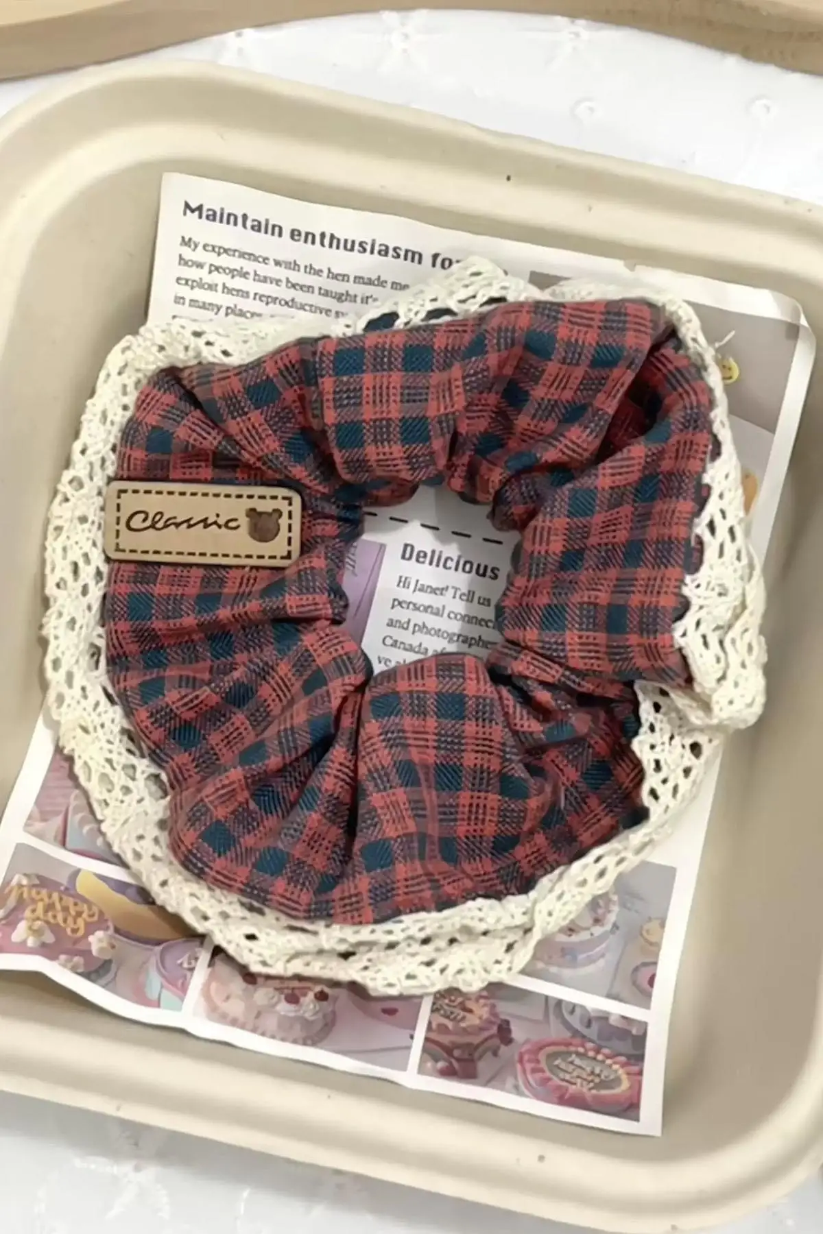 Karışık Renk Ekose Simit Toka