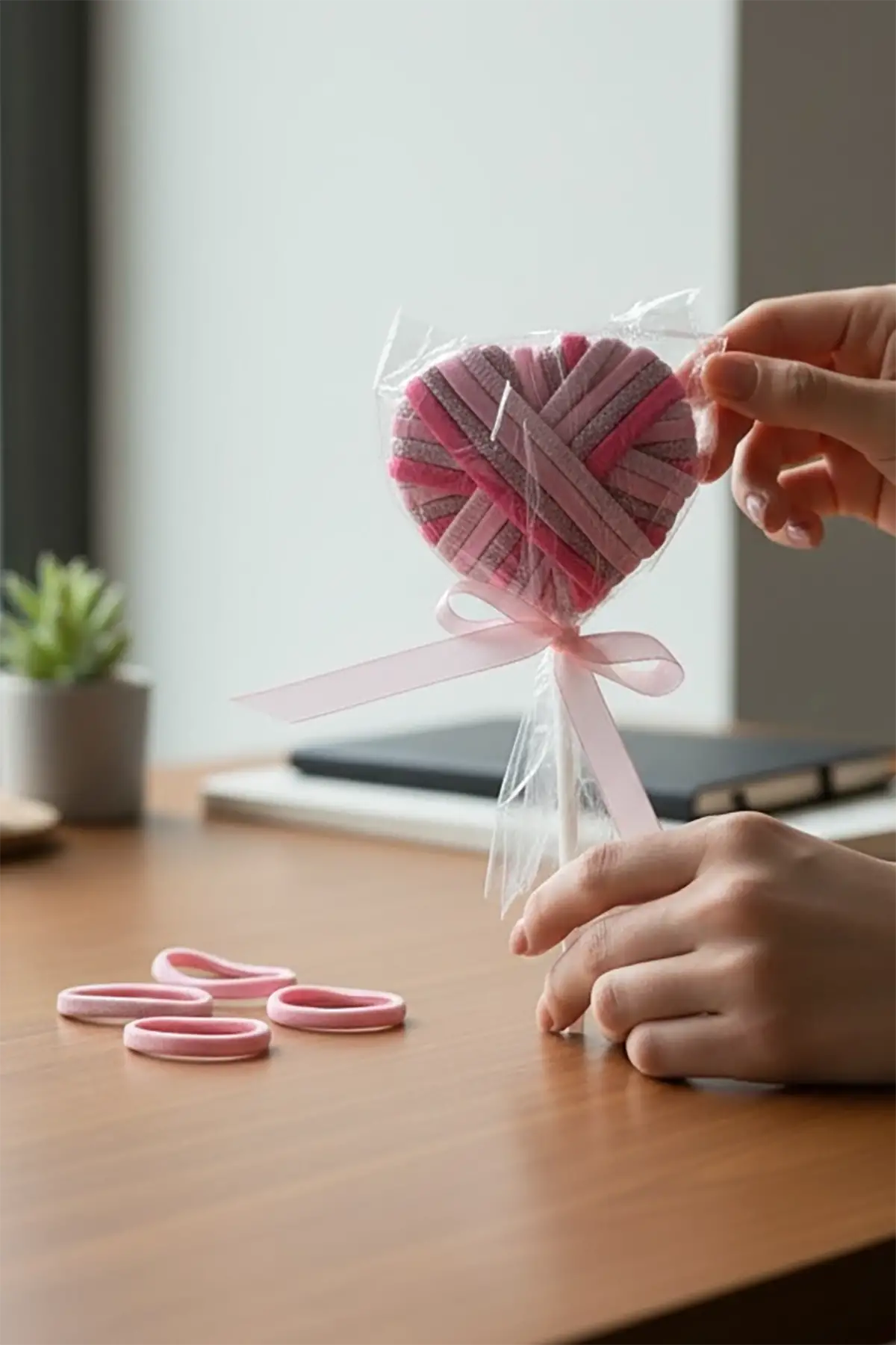 Karışık Renk Kalp Ve Lolipop Figürlü Lastik Toka Set