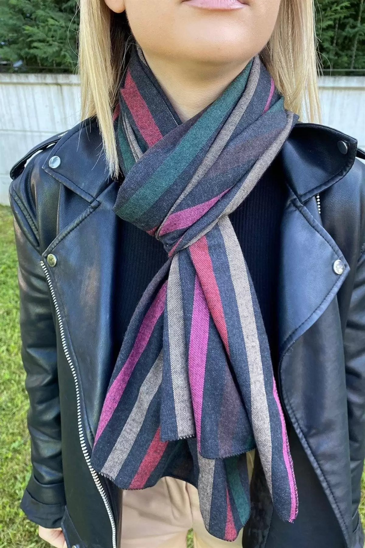 Karışık Renk Kilim Desenli Şal