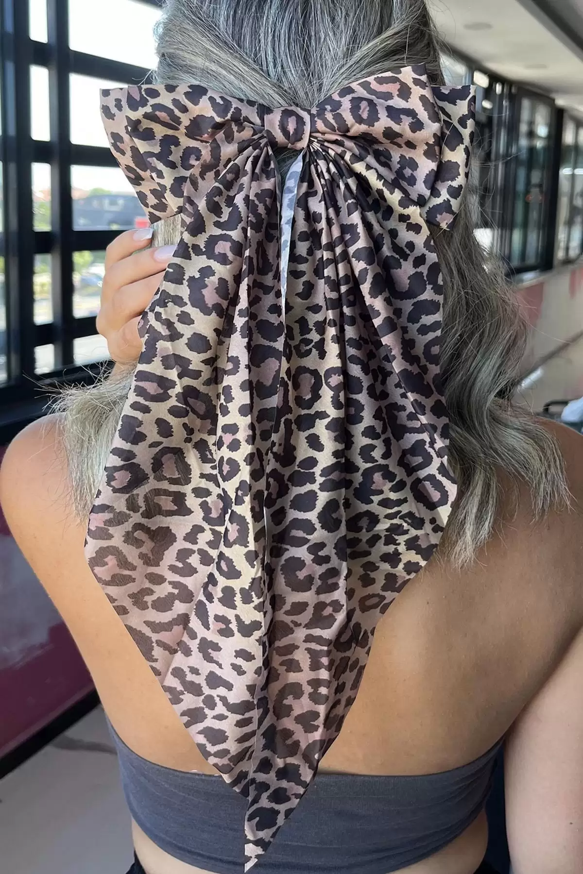 Karışık Renk Leopar Figürlü Otomat Toka