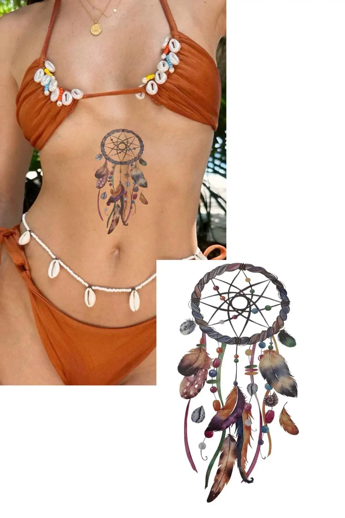 Karışık Renk Rüya Kapanı Figürlü Dövme Tattoo