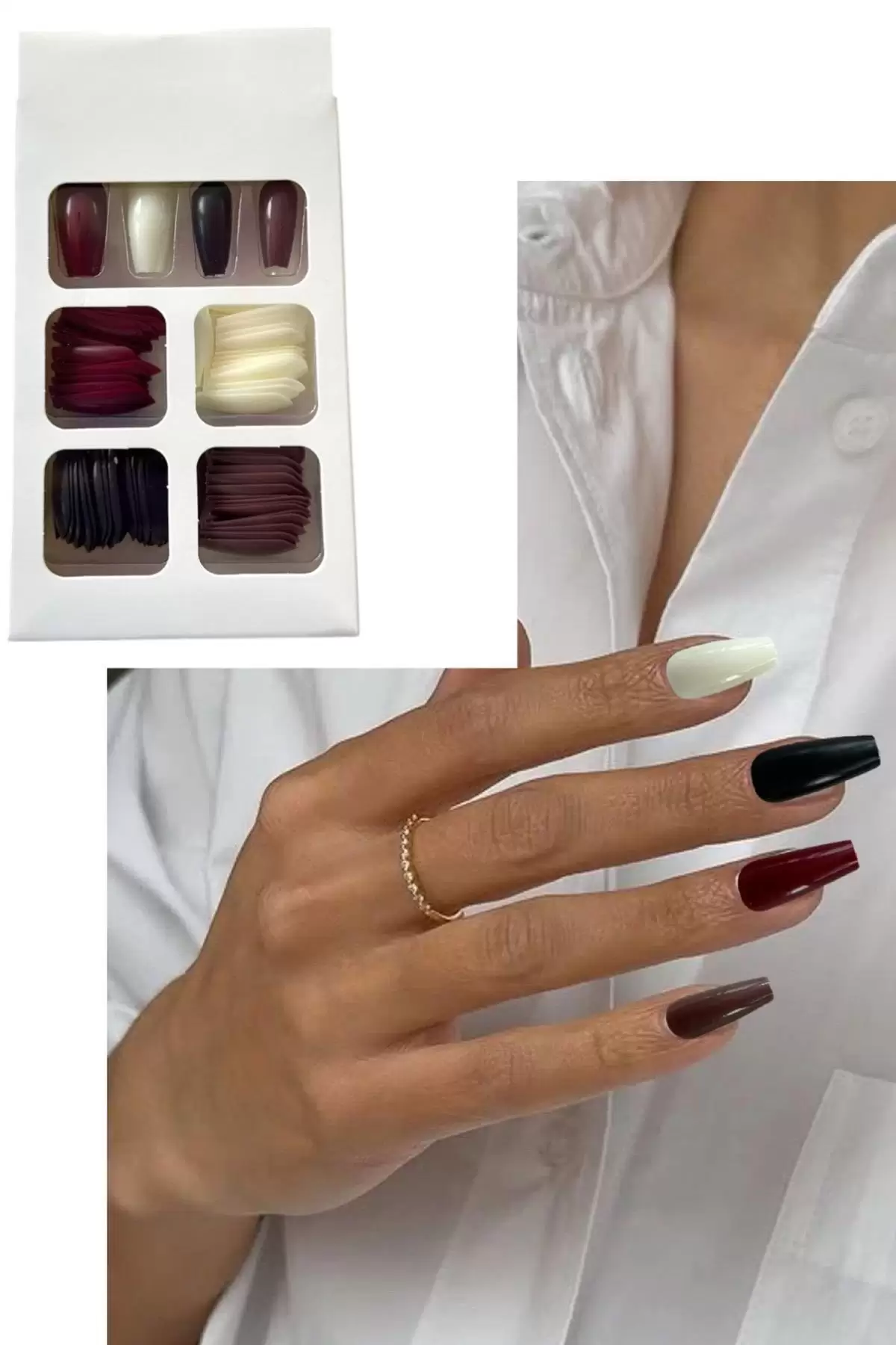 Karışık Renk Takma Tırnak Set