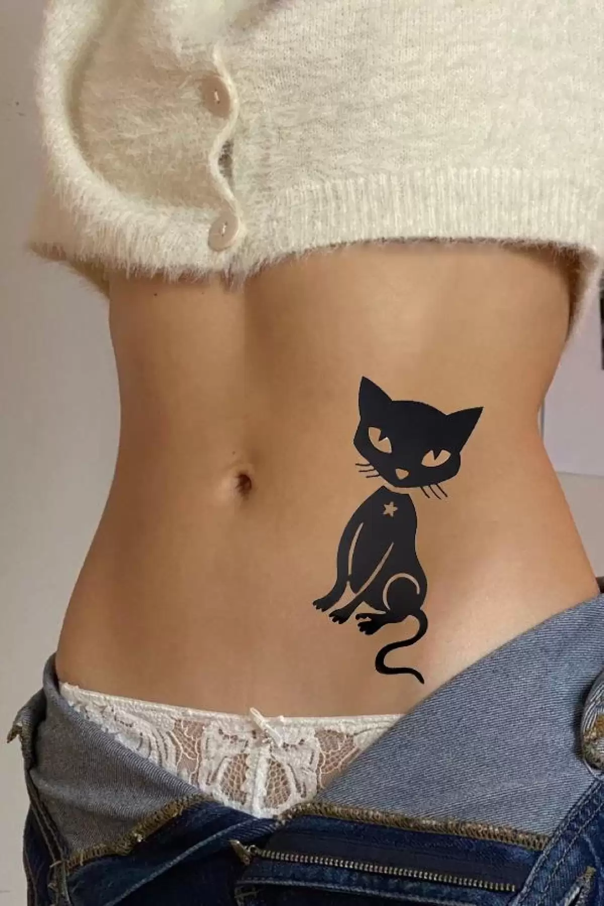 Kedi Geçici Dövme Tattoo