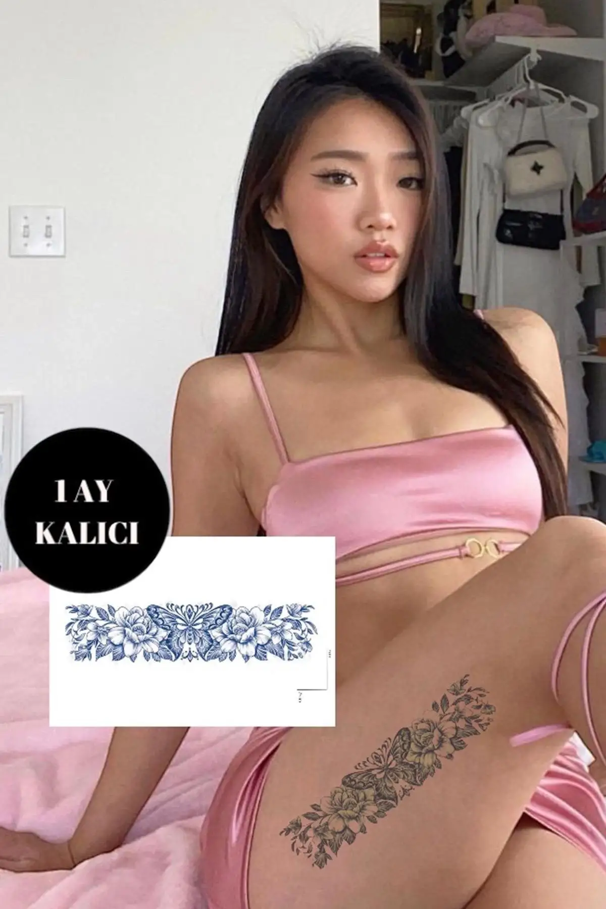 Kelebek Figürlü 12 Saat Sonra Kararan Geçici Dövme Tattoo