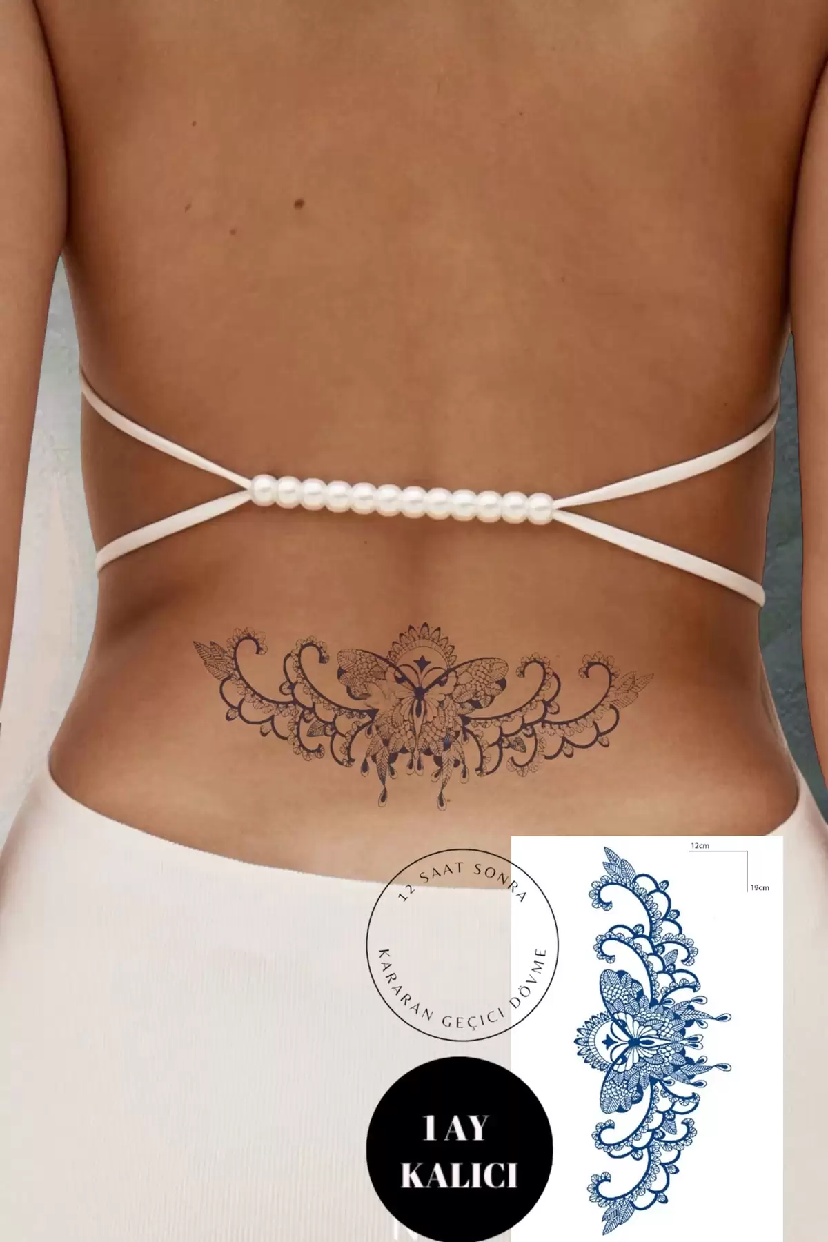 Kelebek Figürlü 12 Saat Sonra Kararan Geçici Dövme Tattoo