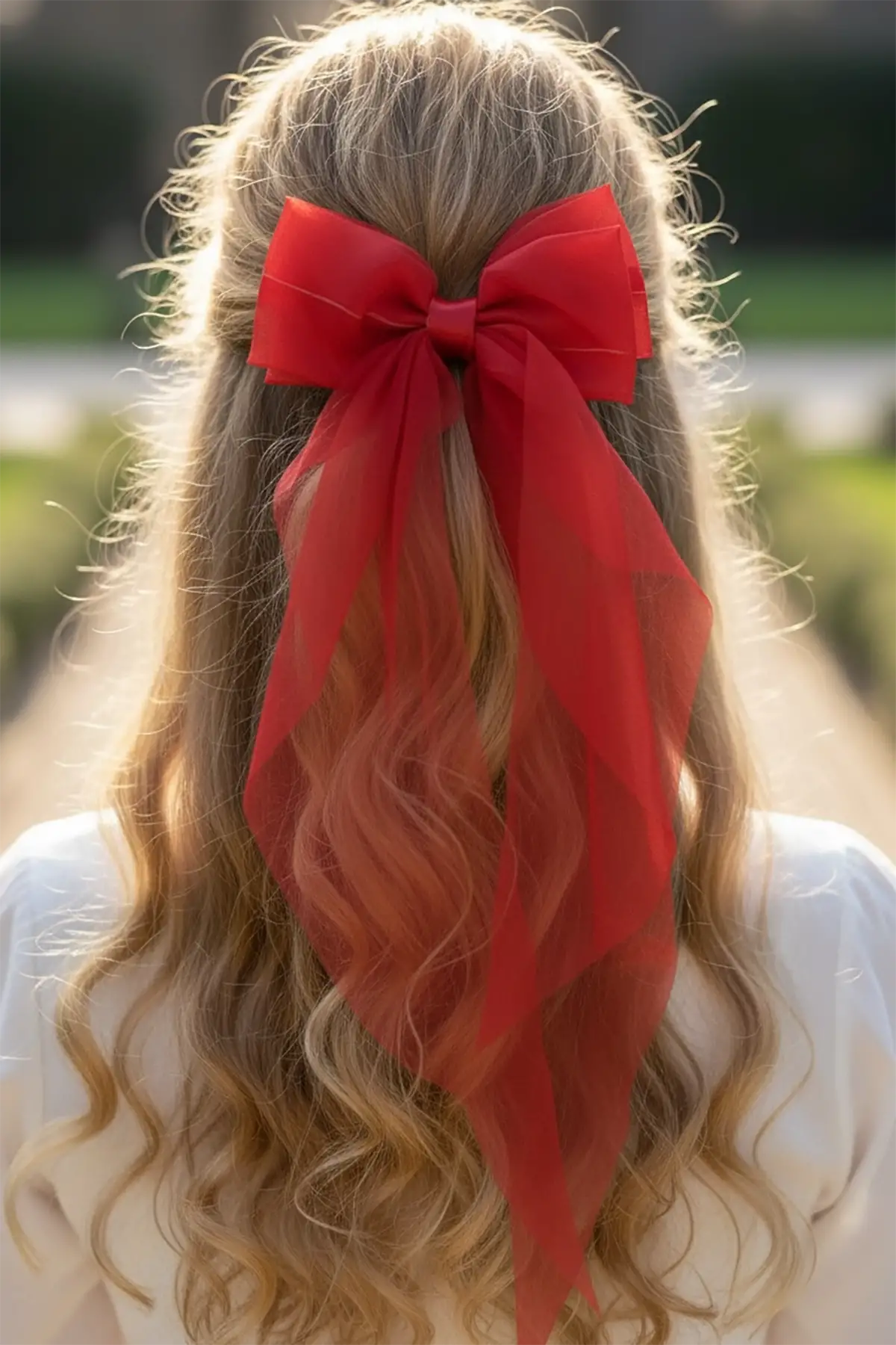 Kırmızı Renk Kurdele Detaylı Pens Toka