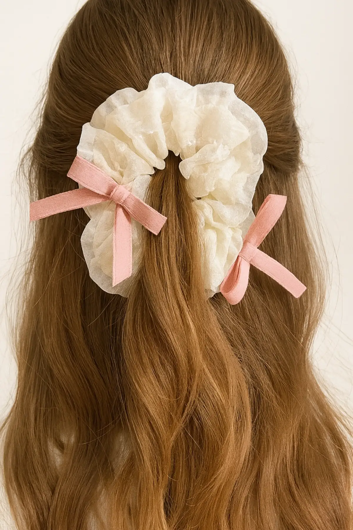 Krem Renk Kurdele Figürlü Simit Toka