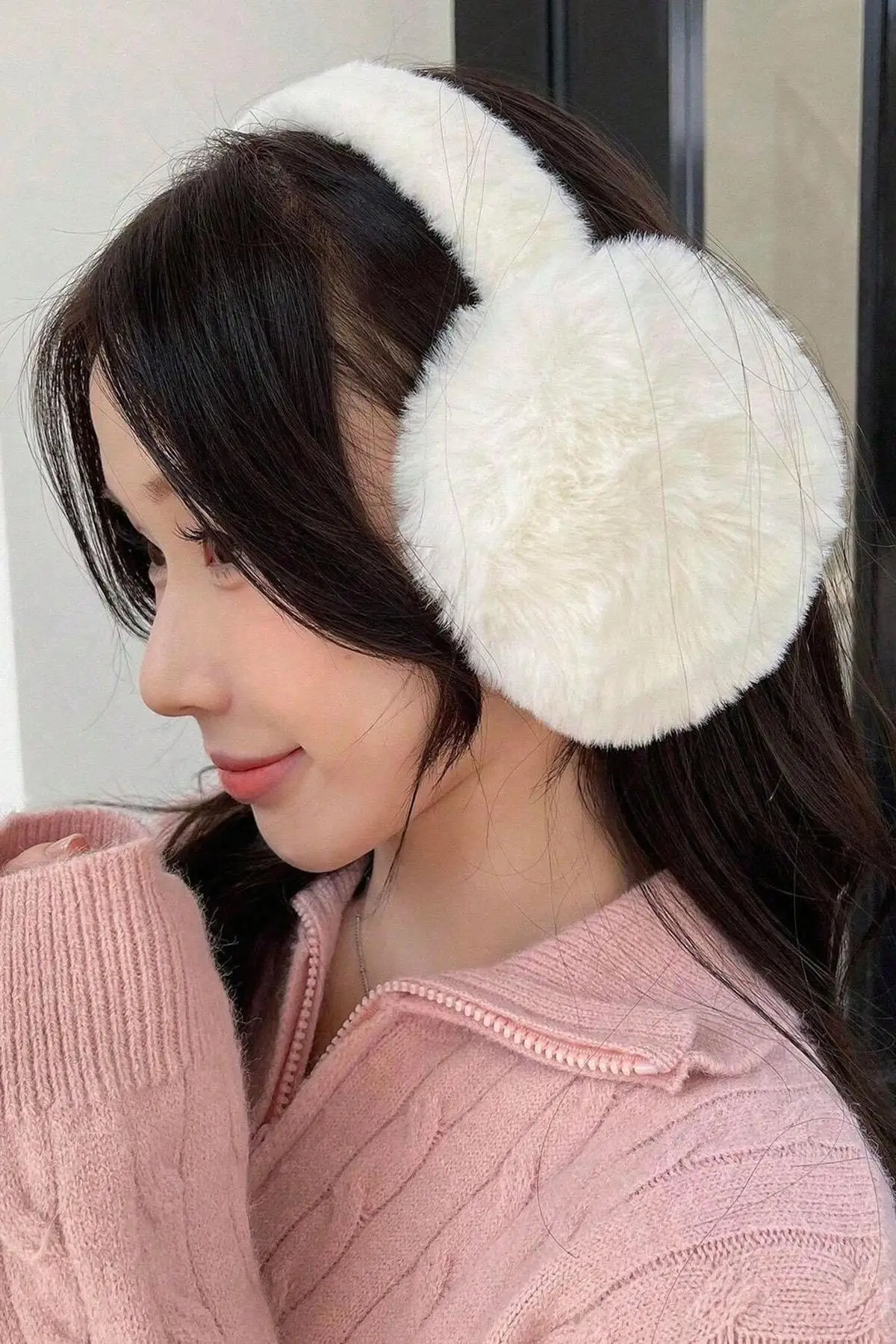 Krem Renk Peluş Kulaklık