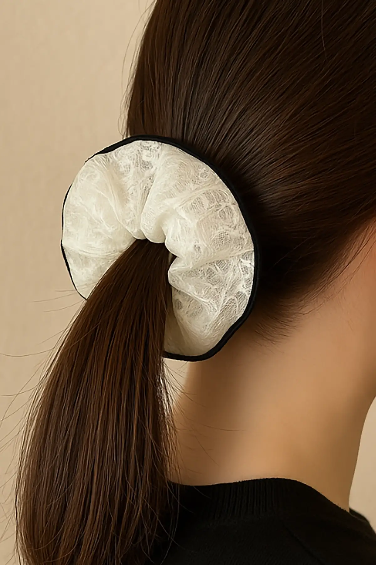 Krem Ve Siyah Renk Simit Toka