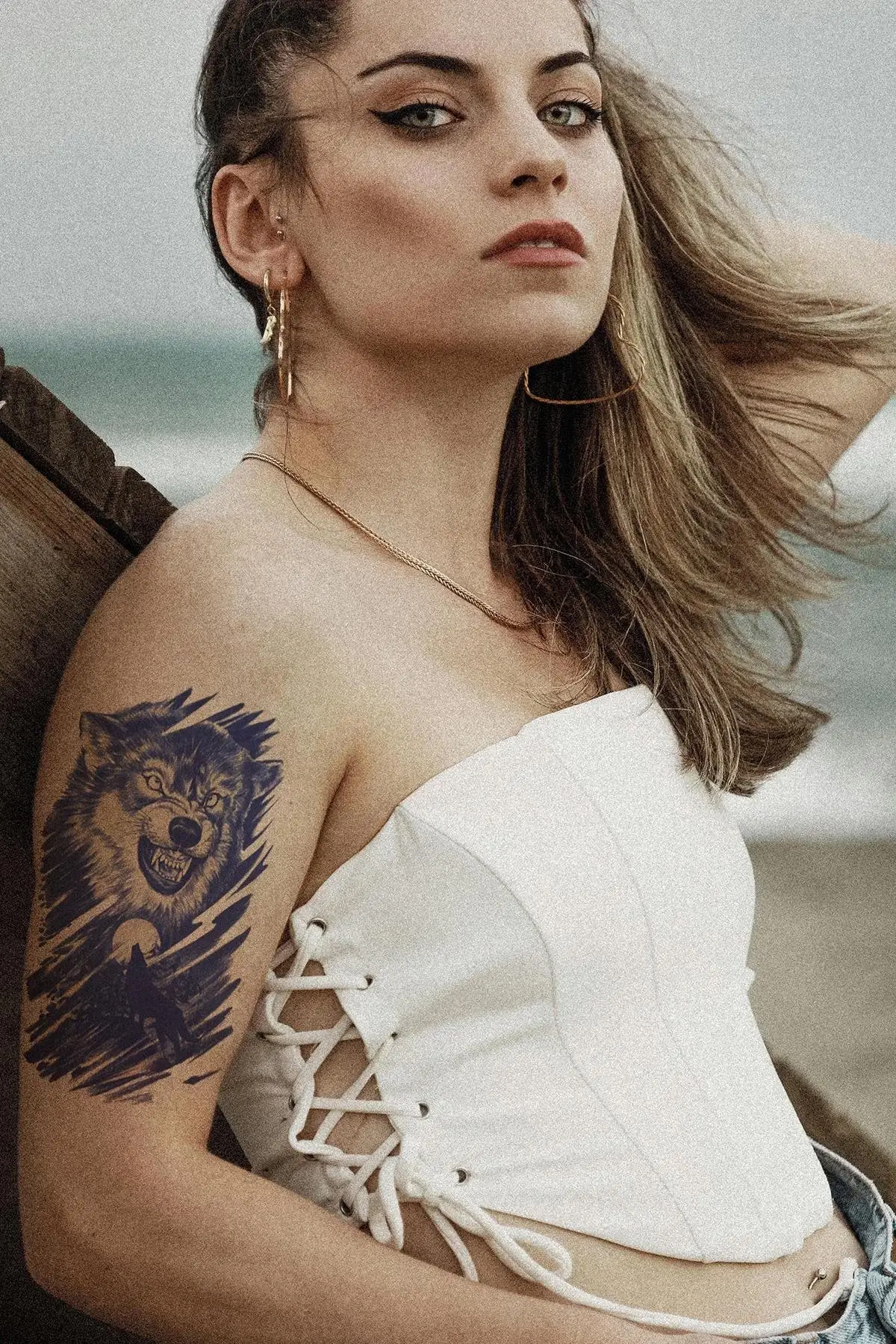 Kurt Figürlü 12 Saat Sonra Kararan Geçici Dövme Tattoo