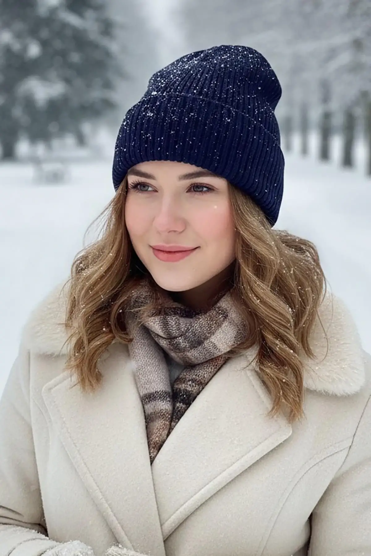 Lacivert Renk Bere/ Şapka