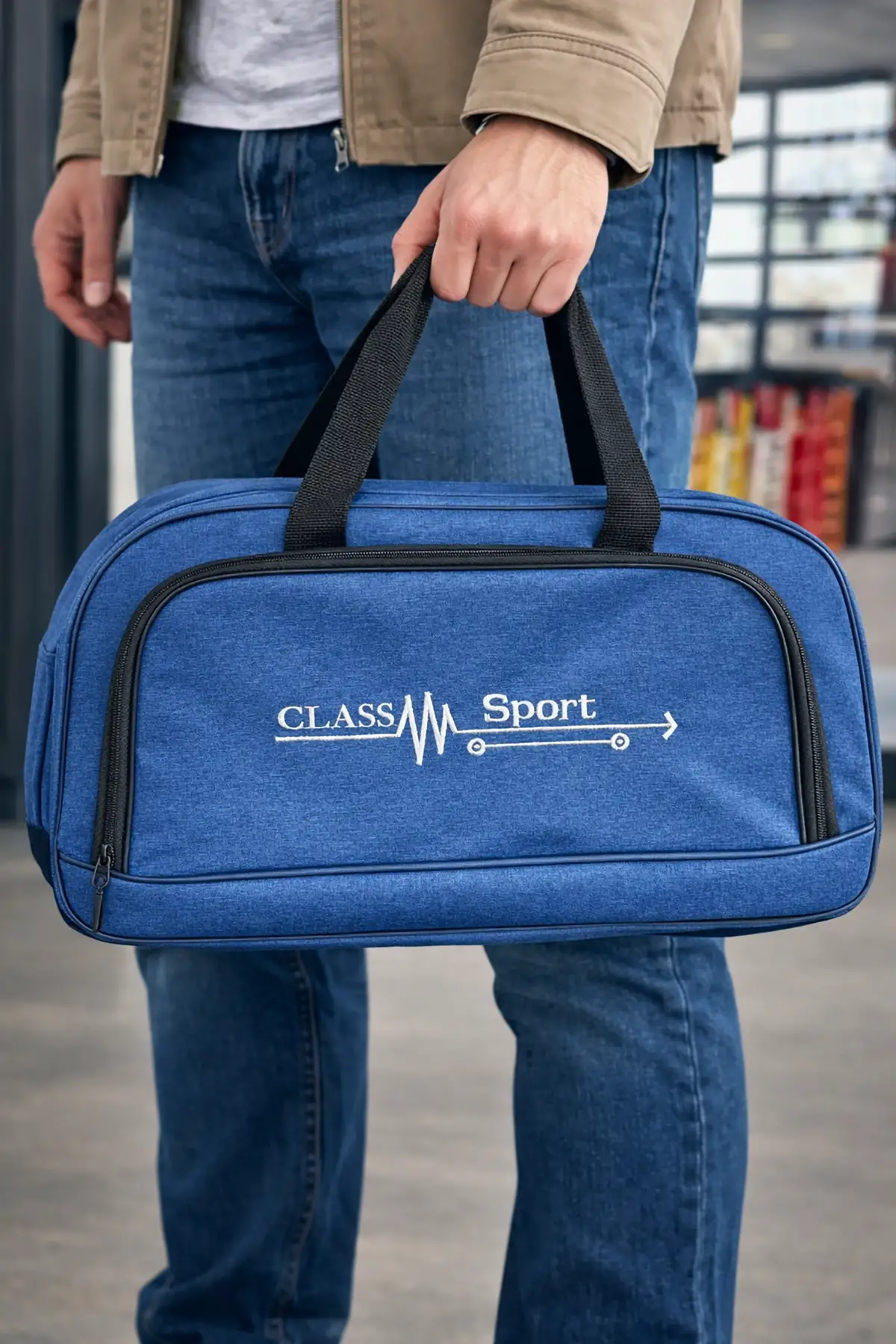 Lacivert Renk Büyük Boy El Çantası/ Seyahat Çantası