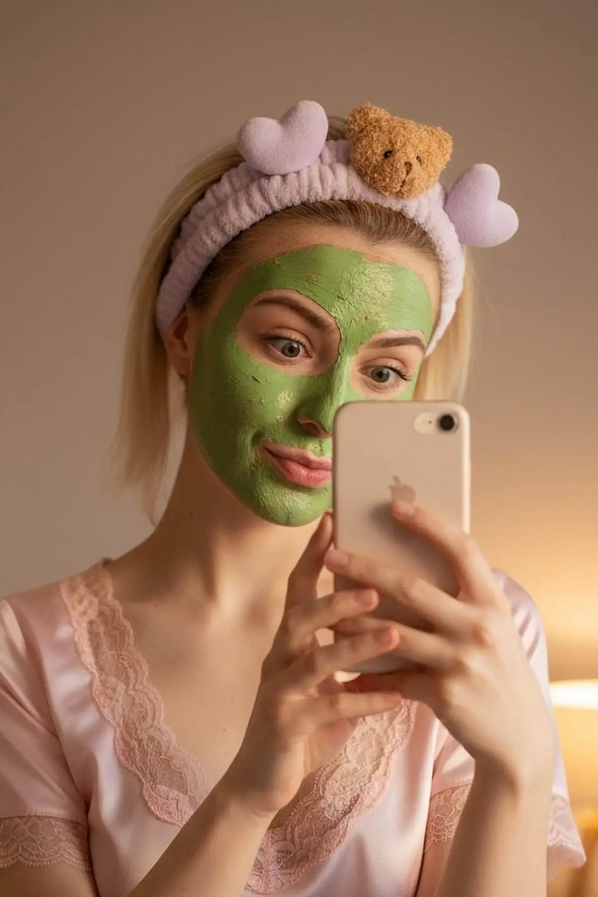 Lila Renk Ayıcık Figürlü Peluş Saç Bandı