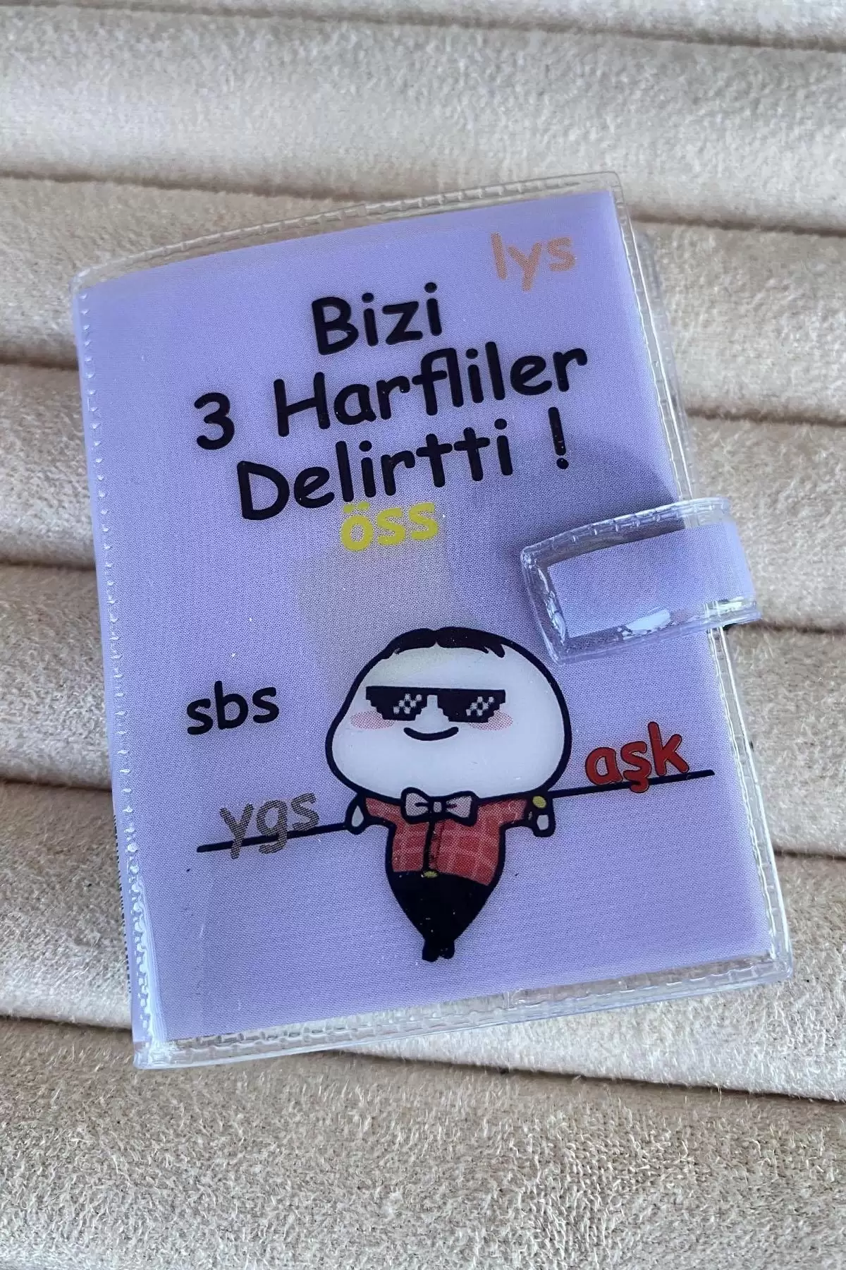 Lila Renk Bizi 3 Harfliler Delirtti Yazılı Mini Defter