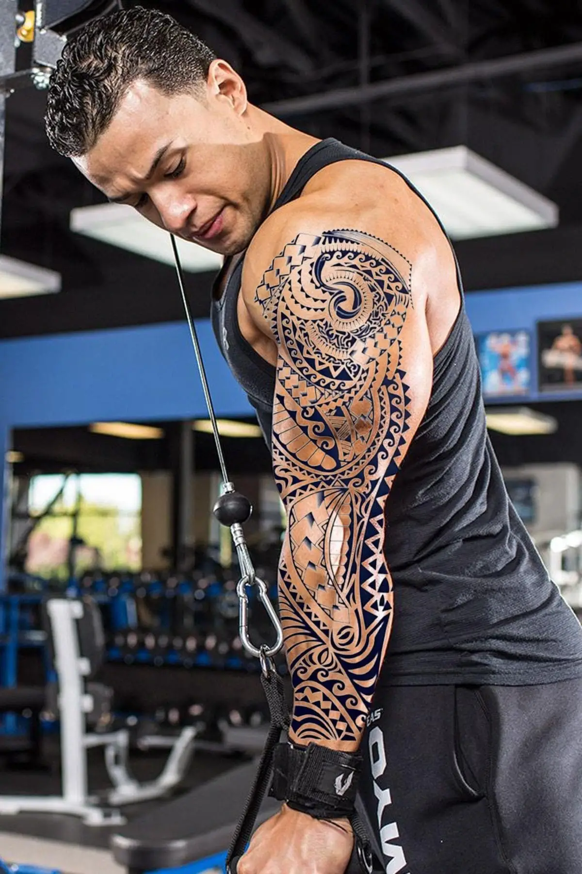 Maori Figürlü 12 Saat Sonra Kararan Geçici Kol Dövme Tattoo