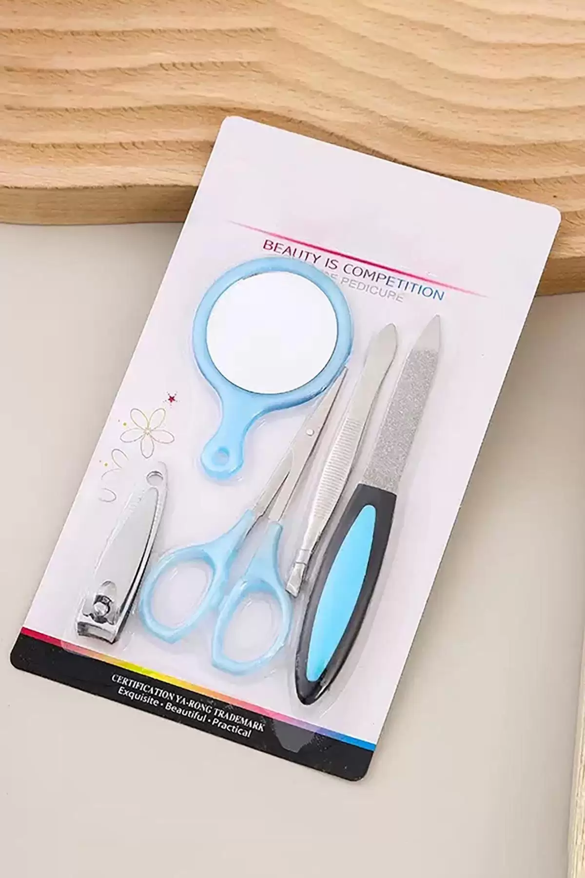 Mavi Renk 5 Parça Manikür/ Pedikür Törpü Set