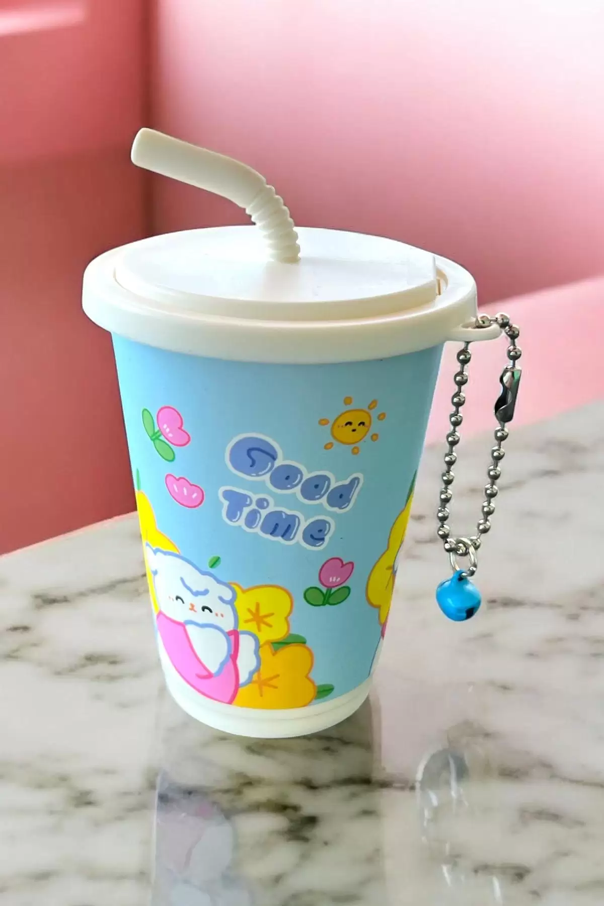 Mavi Renk Milkshake Figürlü Anahtarlık Detaylı Kutulu Islak Mendil