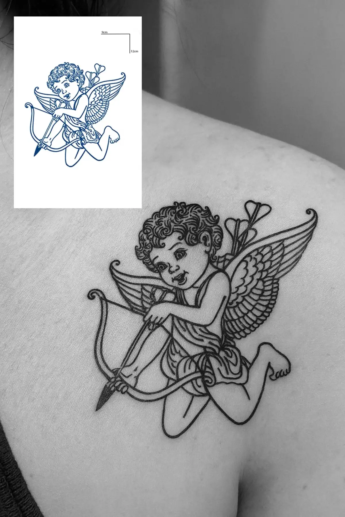 Melek Figürlü 12 Saat Sonra Kararan Geçici Dövme Tattoo