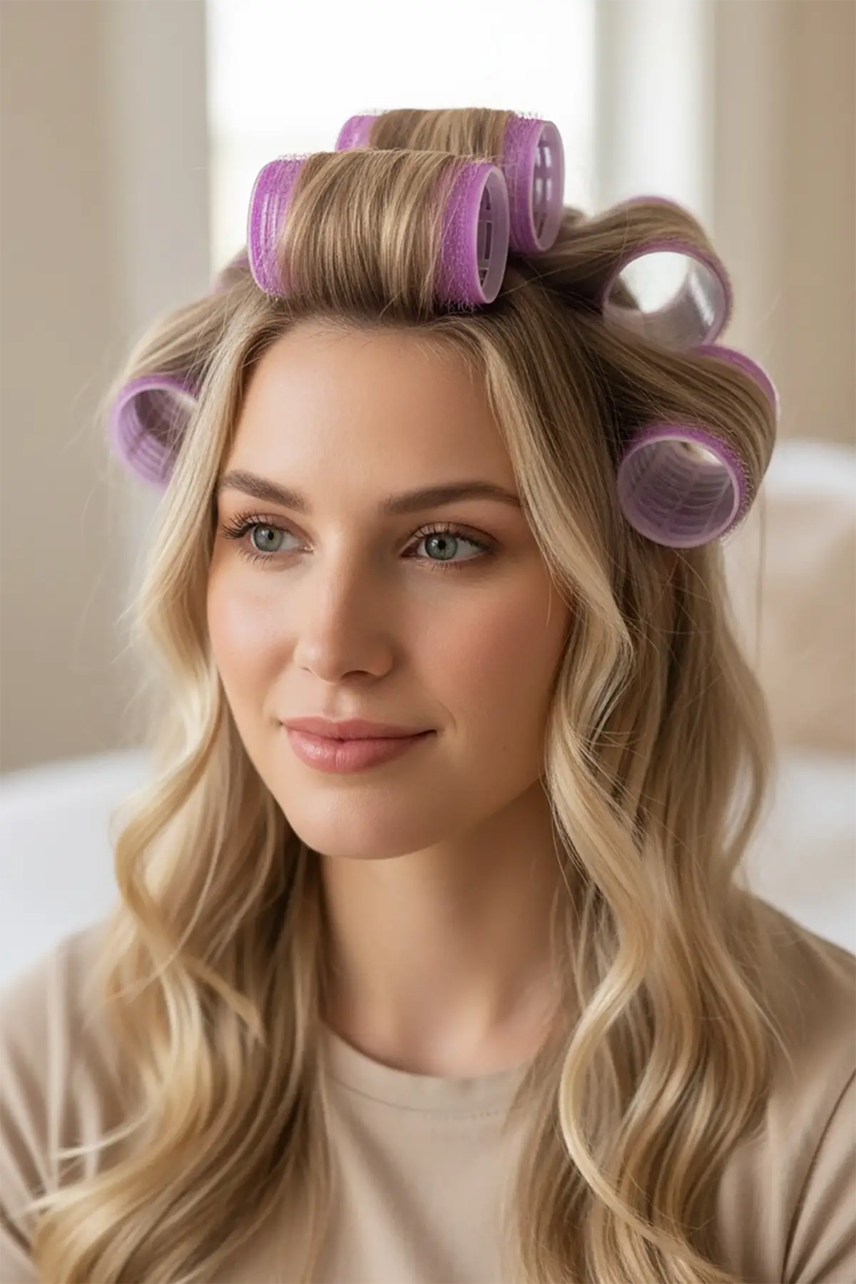 Mor Renk 6lı Küçük Boy Bigudi Set