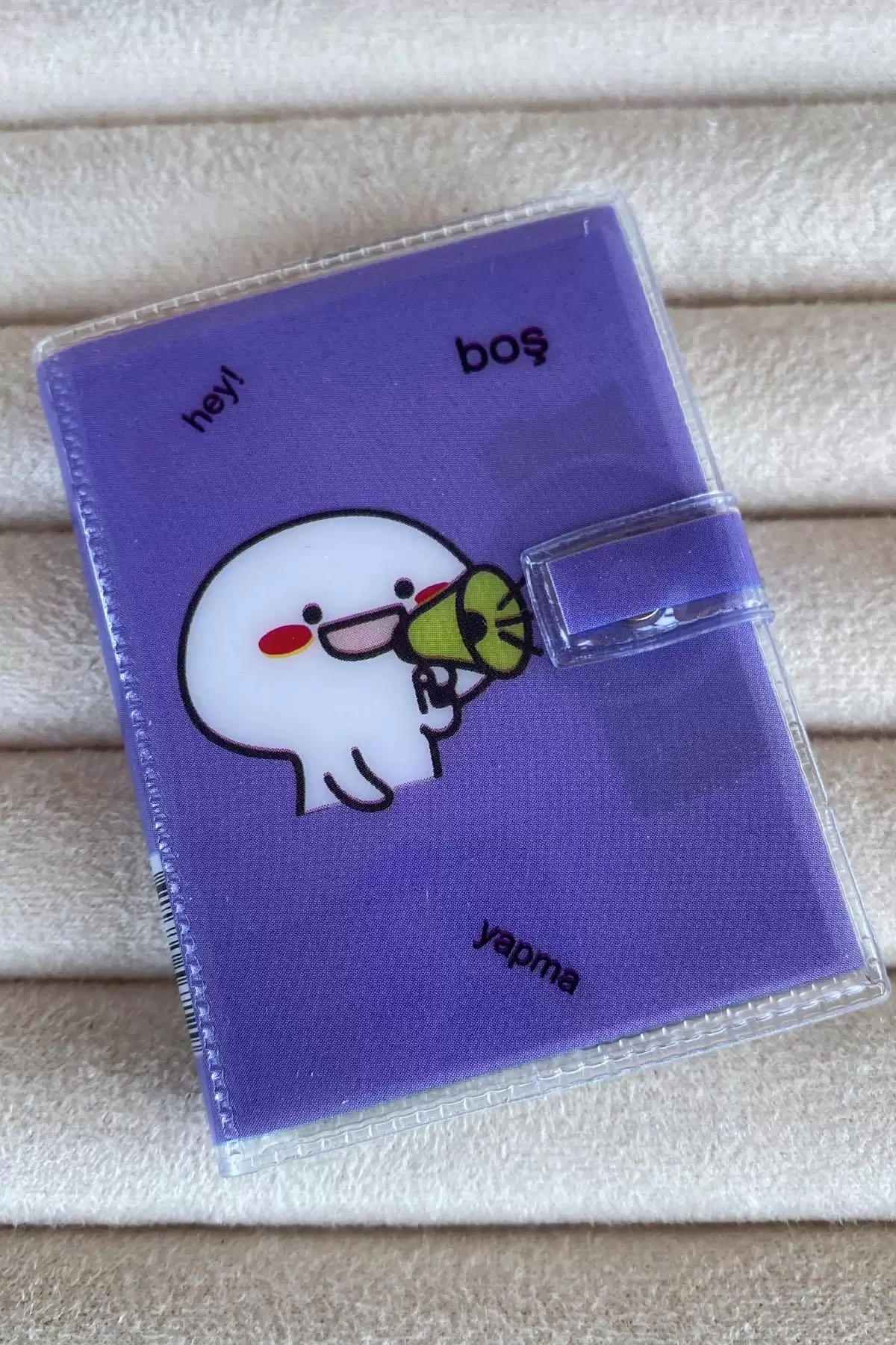 Mor Renk Boş Yapma Yazılı Mini Defter