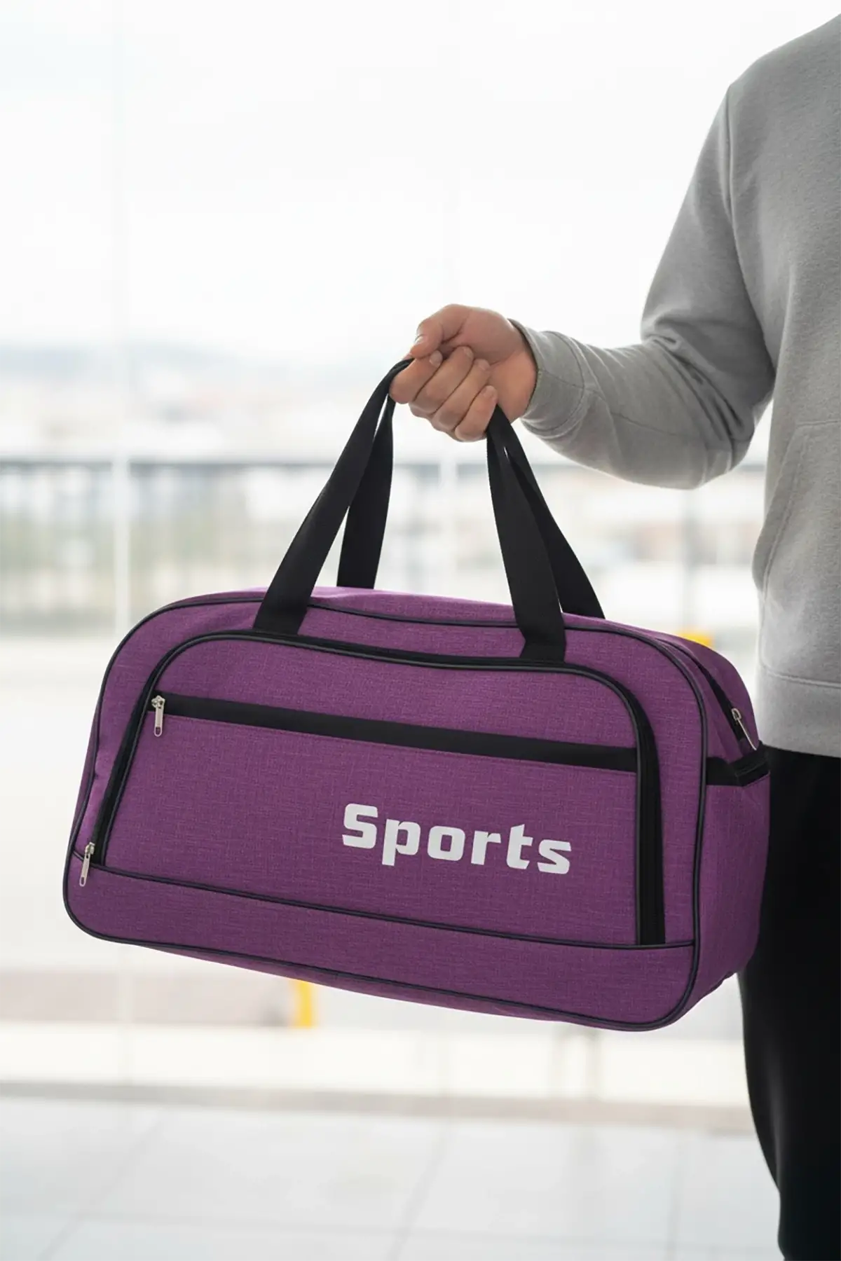 Mor Renk Büyük Boy El Çantası/ Seyahat Çantası