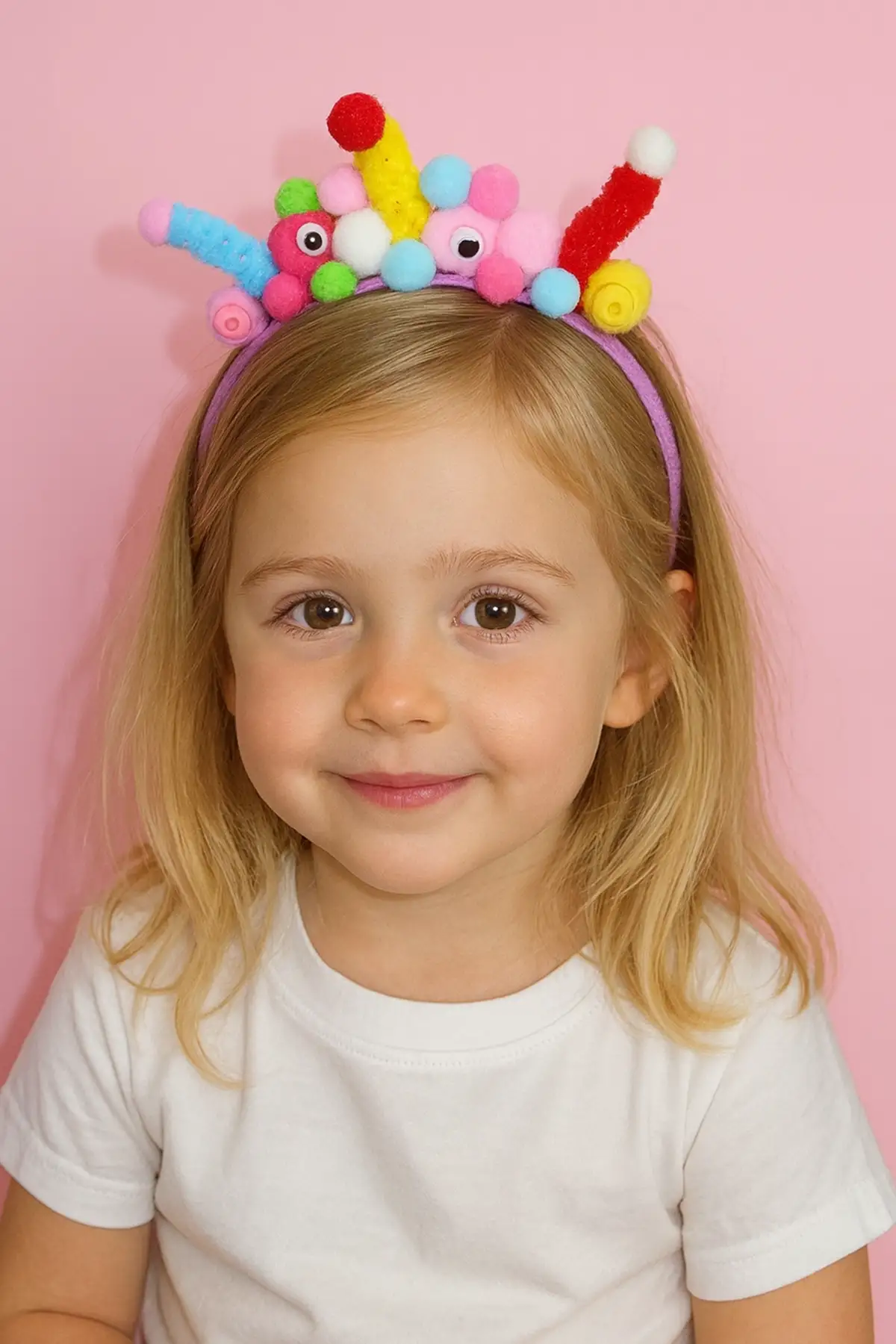 Mor Renk Solucan Figürlü Taç