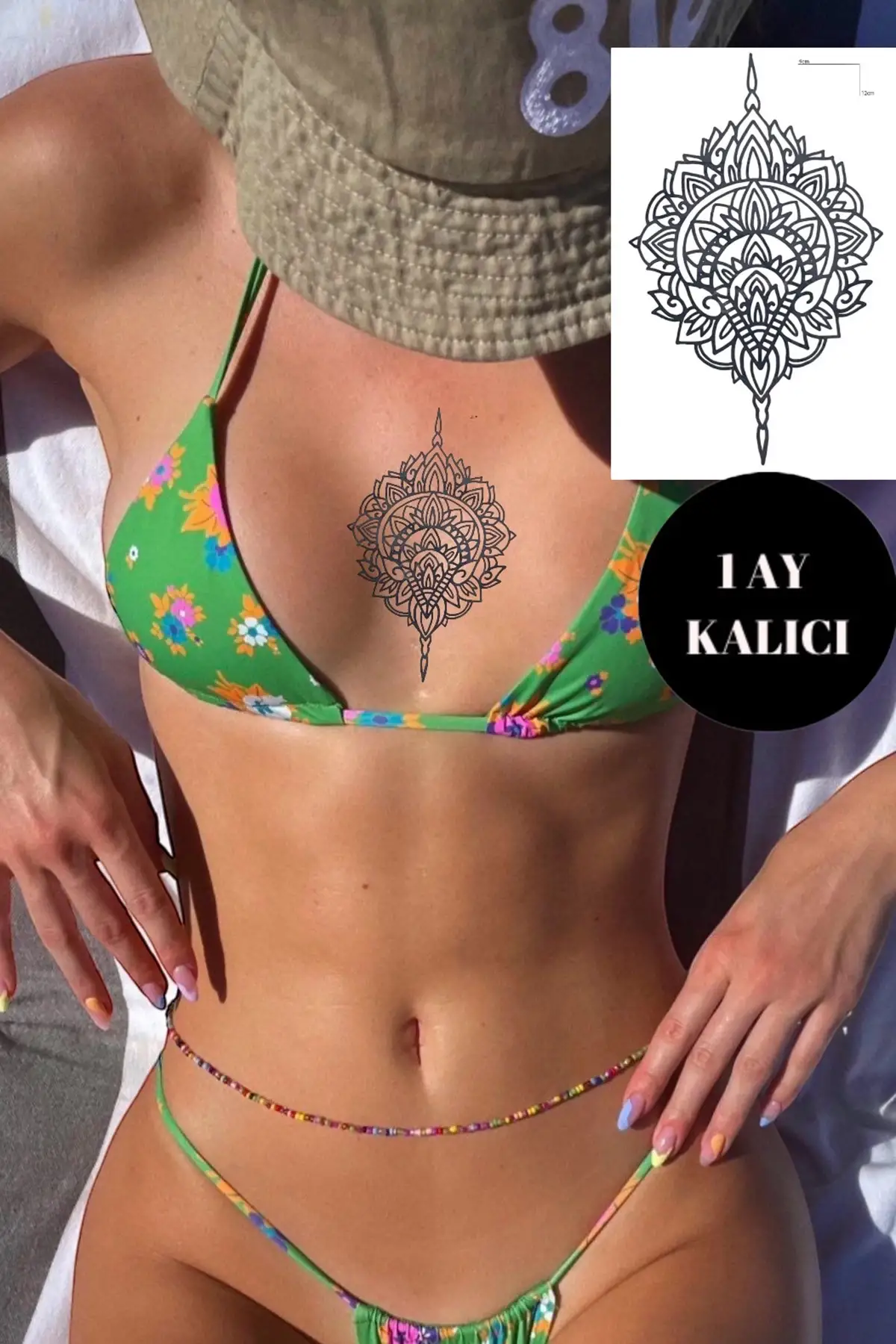 Motif Figürlü 12 Saat Sonra Kararan Geçici Dövme Tattoo