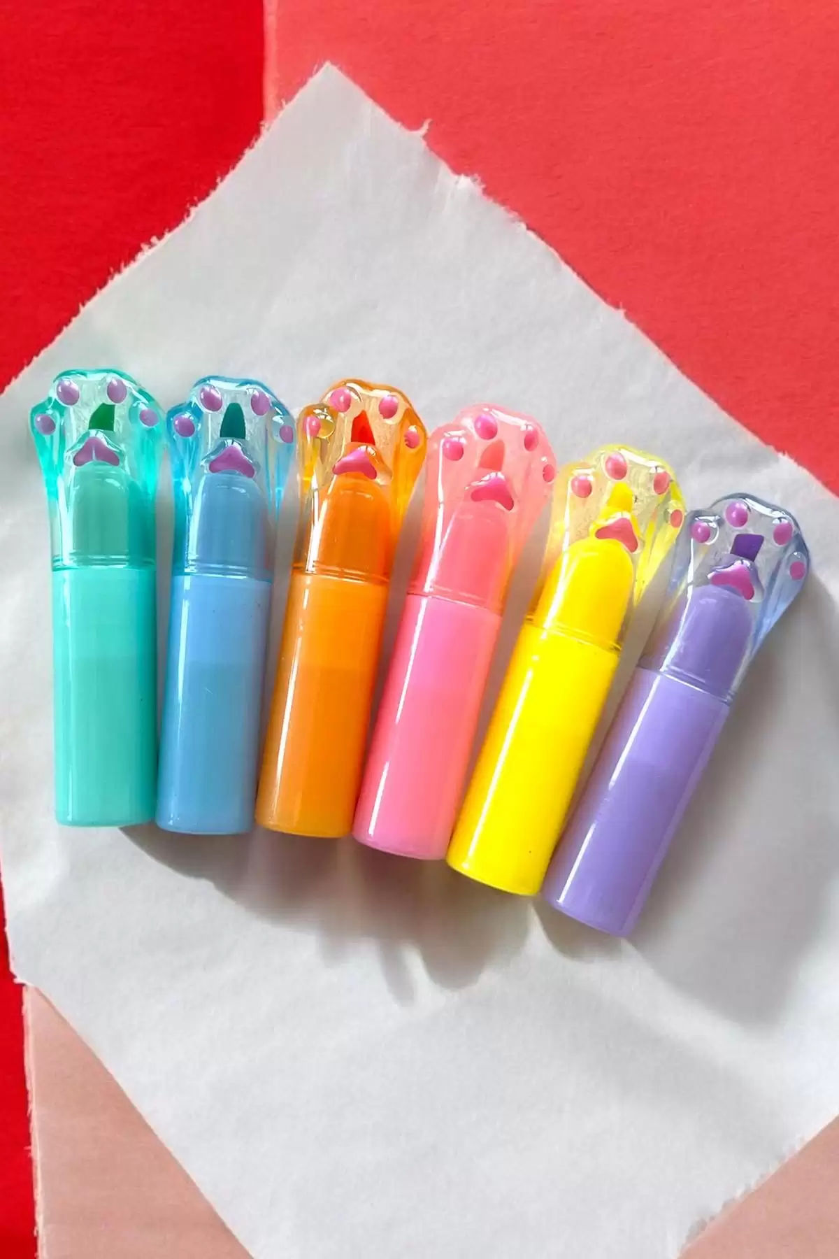 Pati Figürlü 6lı Fosforlu Kalem Set