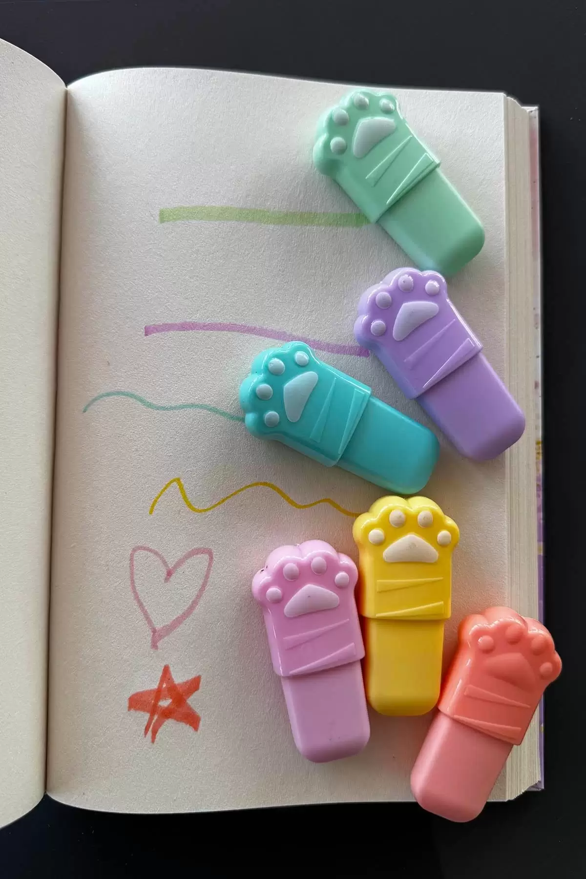 Pati Figürlü 6lı Fosforlu Kalem Set