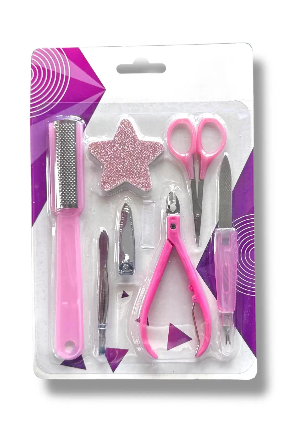 Pembe Renk 7 Parça Manikür/ Pedikür Törpü Set